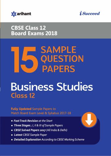 Arihant CBSE 15 Sample Paper BUSINESS STUDIES Class XII